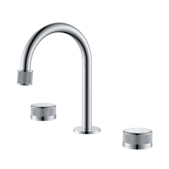 Newly Deck Mount Brass 3 Holes Bathroom WashBasin Faucet Mixers Dual Handle Basin Faucets