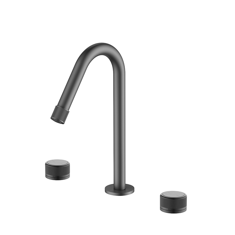 Brass Double Handle 3 Hole Widespread Bathroom Split Wash Basin Sink Faucet Deck Mounted 3 Hole Dual Handle Chrome Basin Mixer