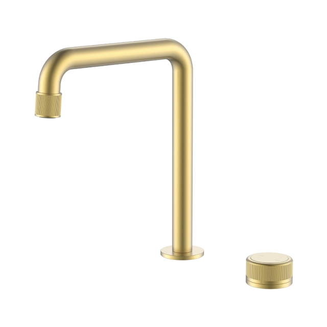 Modern 2 Holes Deck Brass Waterfall Single Handle Vanity Basin Bathtub Mixer Tap