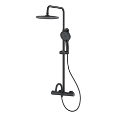 Chrome exposed shower set with handheld shower wall mount shower column