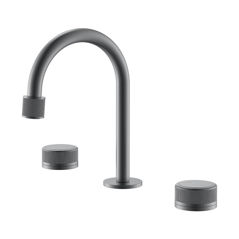 Newly Deck Mount Brass 3 Holes Bathroom WashBasin Faucet Mixers Dual Handle Basin Faucets