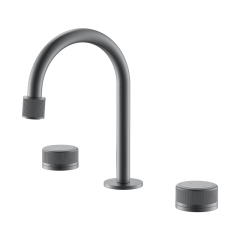 Newly Deck Mount Brass 3 Holes Bathroom WashBasin Faucet Mixers Dual Handle Basin Faucets