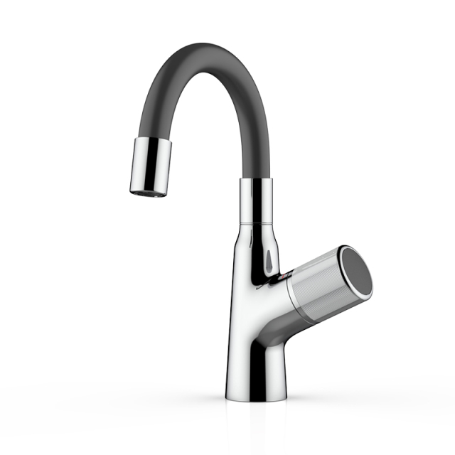 High Quality Single-Handle Contemporary Deck Mounted Basin Faucet 360 Rotation Spring Black Plated Polished Ceramic Modern