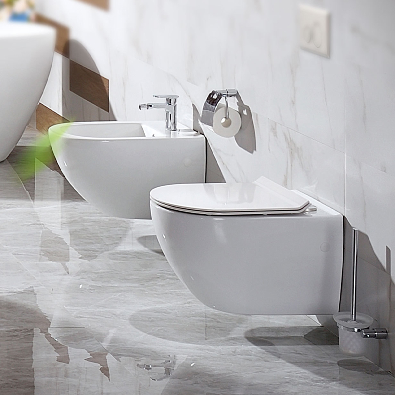 Ceramic round wall hung toilet bathroom luxury wall hung toilet fixing kit rimless wall hung toilet