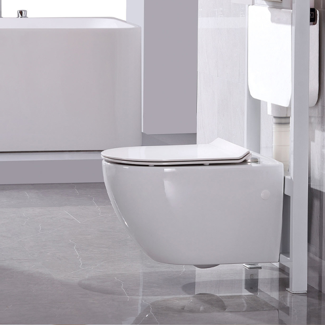 Ceramic round wall hung toilet bathroom luxury wall hung toilet fixing kit rimless wall hung toilet