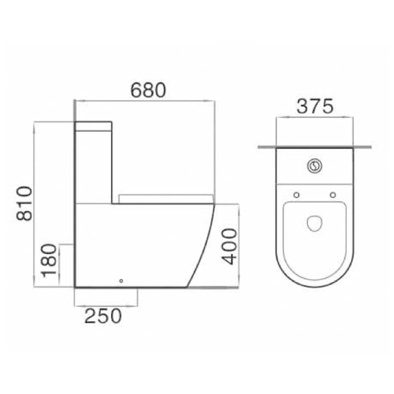 Washdown two-pieces toilet