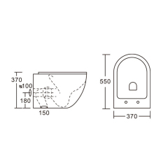 Ceramic round wall hung toilet bathroom luxury wall hung toilet fixing kit rimless wall hung toilet