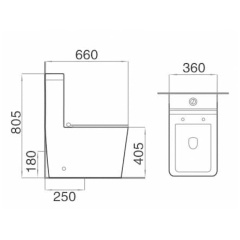 Washdown one piece toilet（Ultra-thin cover）
