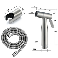 Brushed Nickel Toilet Bidet Set Stainless Steel Wall Mount Toilet Shower Sprayer
