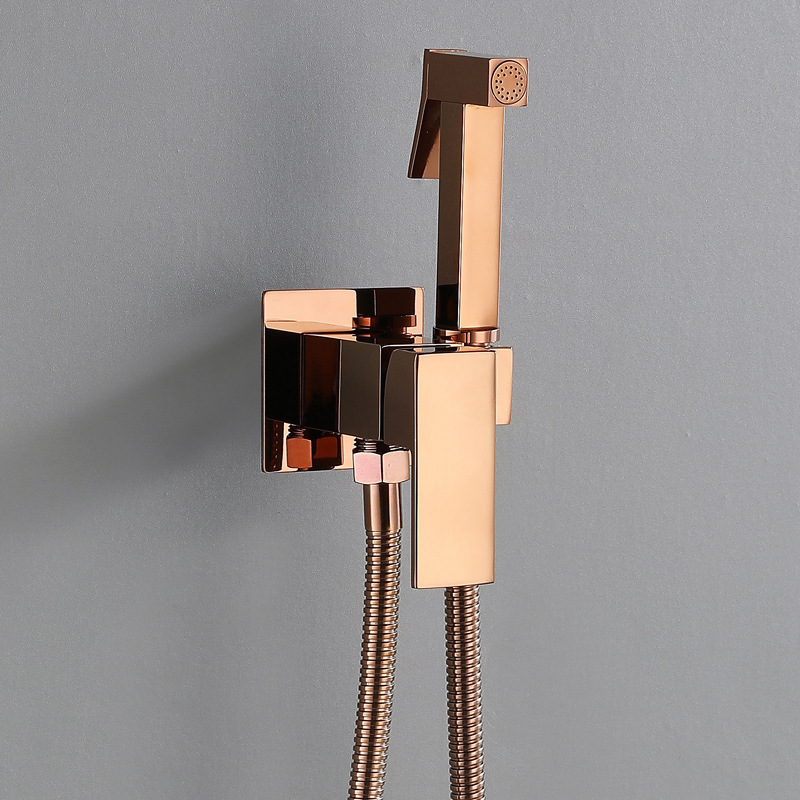 Hot And Cold Toilet Shattaf bidet prayer （Rose Gold）