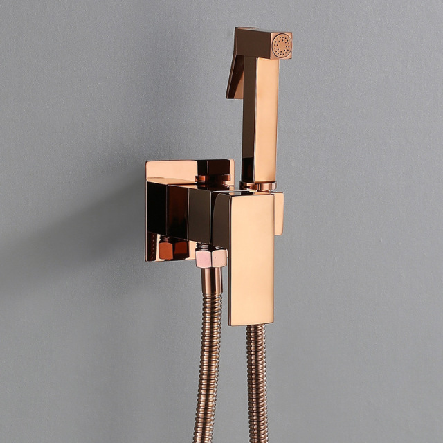 Hot And Cold Toilet Shattaf bidet prayer （Rose Gold）