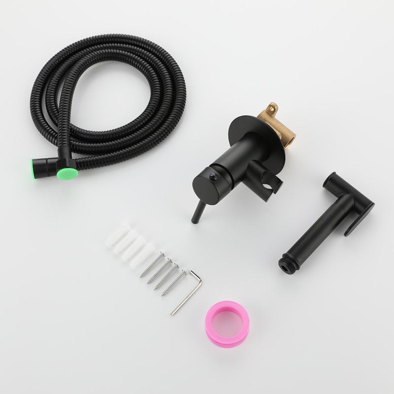Hot And Cold Toilet Shattaf bidet prayer （Matte Black）