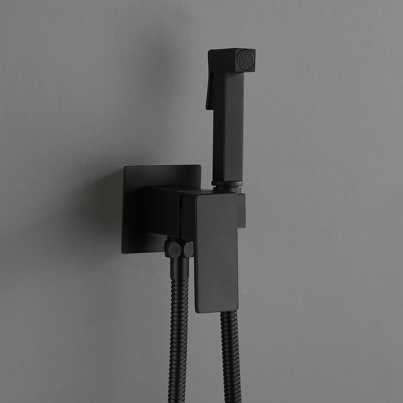 Hot And Cold Toilet Shattaf bidet prayer （Matte Black）