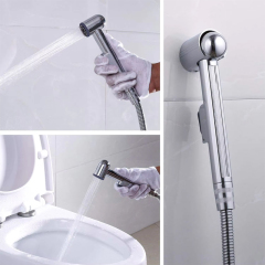 Chrome Plastic High Quality Bathroom Handheld Shattaf Shattaf Toilet Bidet Sprayer with Holder