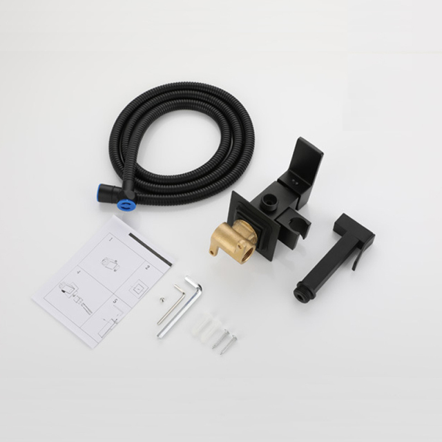 Hot And Cold Toilet Shattaf bidet prayer （Matte Black）