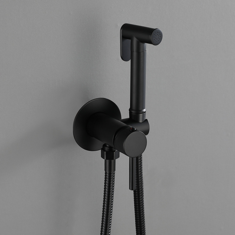 Hot And Cold Toilet Shattaf bidet prayer （Matte Black）
