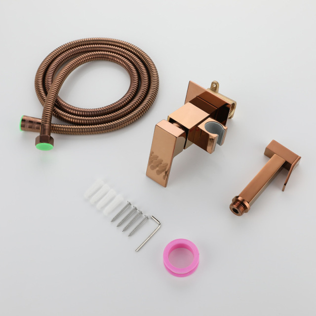 Hot And Cold Toilet Shattaf bidet prayer （Rose Gold）