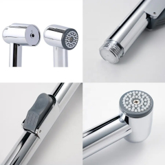 Chrome Plastic High Quality Bathroom Handheld Shattaf Shattaf Toilet Bidet Sprayer with Holder
