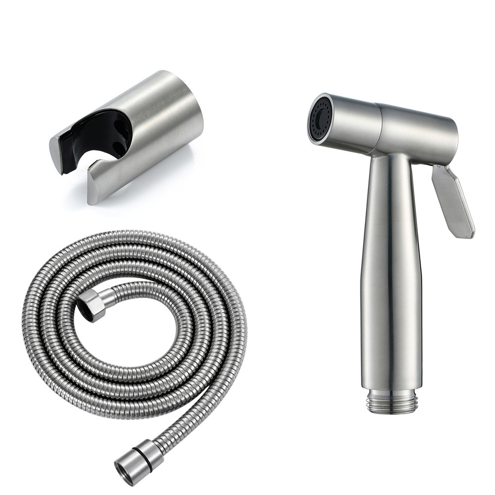 Brushed Nickel Toilet Bidet Set Stainless Steel Wall Mount Toilet Shower Sprayer