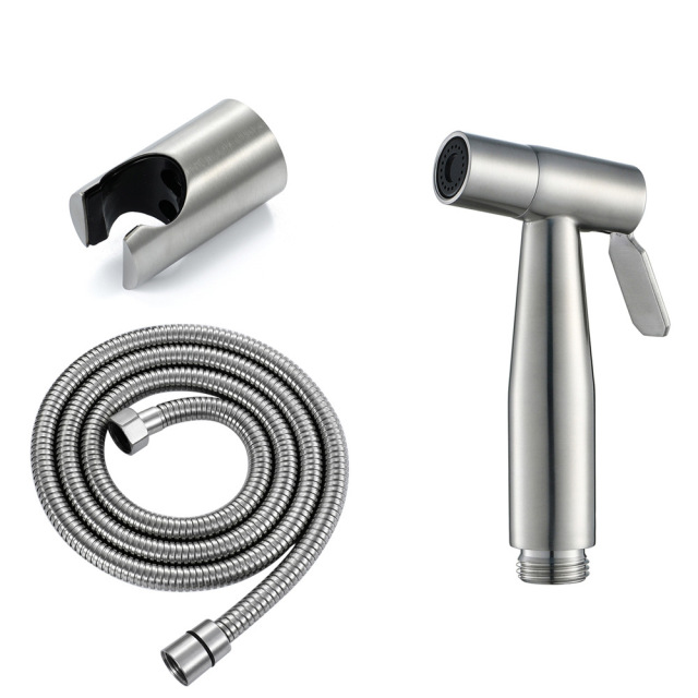 Brushed Nickel Toilet Bidet Set Stainless Steel Wall Mount Toilet Shower Sprayer