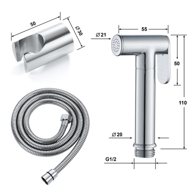 Bidet Toilet Spray Set Handheld Showers Stainless Steel Muslim Shattaf Bidet Taps Toilet Cleaning