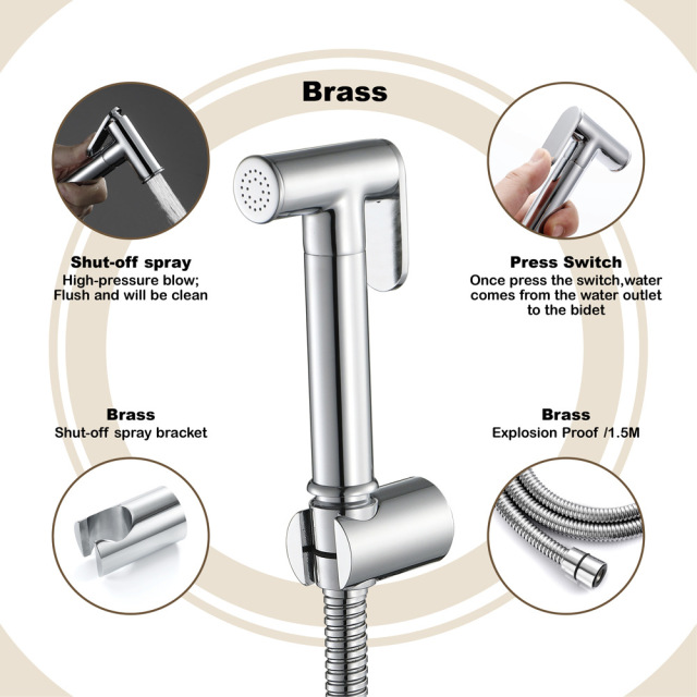 Bidet Toilet Spray Set Handheld Showers Stainless Steel Muslim Shattaf Bidet Taps Toilet Cleaning