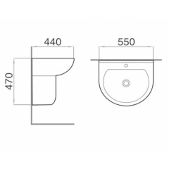 Half Pedestal Basin