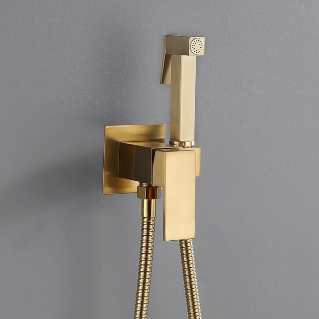 Hot And Cold Toilet Shattaf bidet prayer （Gold）