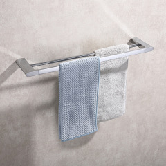 Towel Rail Towel Bar Bathroom Hardware Towel Rack Bar Double Bar（Chrome）