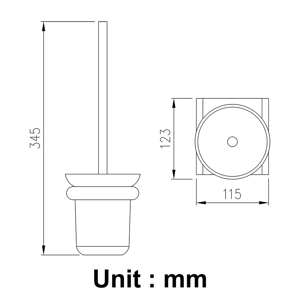 Bathroom Accessories Toilet Brush Holder  Bathroom Cleaning（Matte Black）