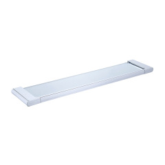 Glass Shelf For Bathroom Accessories Wall Mounted Bath Towel Shelf （Chrome）
