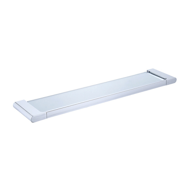 Glass Shelf For Bathroom Accessories Wall Mounted Bath Towel Shelf （Chrome）