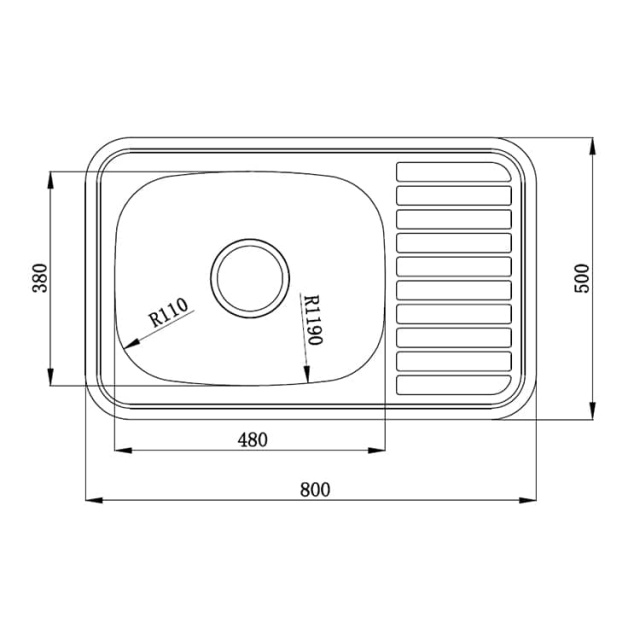 Kitchen Single Bowl Sink With Drainboard
