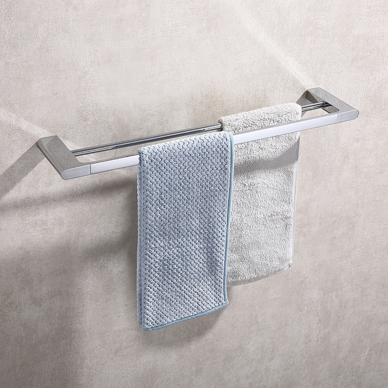 Towel Rail Towel Bar Bathroom Hardware Towel Rack Bar Double Bar（Brushed Gold）