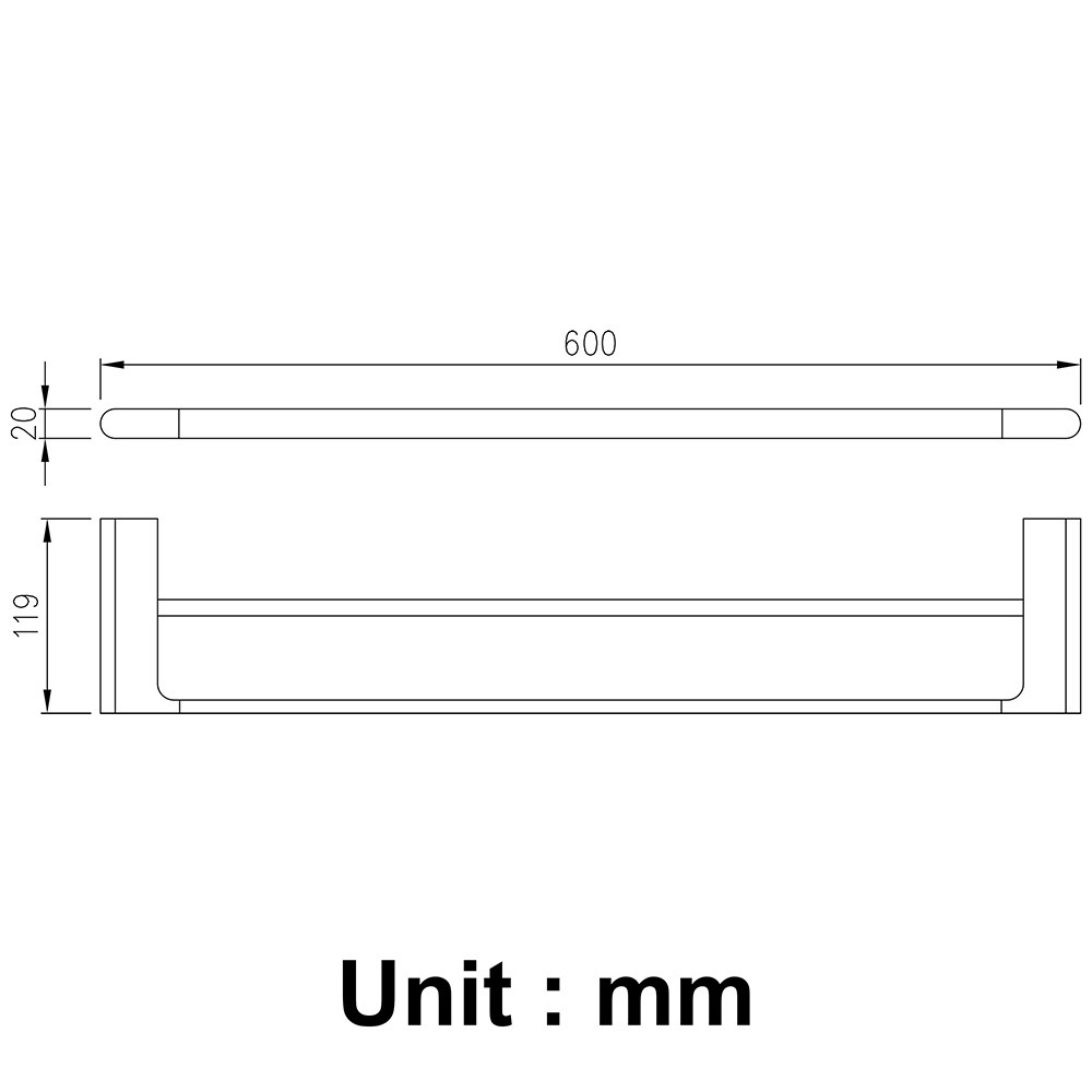 Towel Rail Towel Bar Bathroom Hardware Towel Rack Bar Double Bar（Chrome）