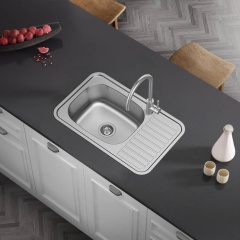 Kitchen Single Bowl Sink With Drainboard