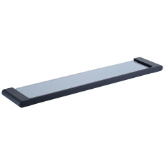 Glass Shelf For Bathroom Accessories Wall Mounted Bath Towel Shelf （Matte Black）