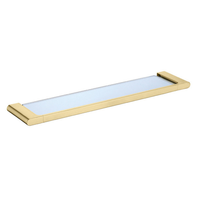 Glass Shelf For Bathroom Accessories Wall Mounted Bath Towel Shelf （Chrome）