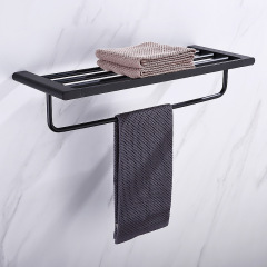 Bathroom Shower Towel Holder Towel Rack Bathroom Hardware （Matte Black）