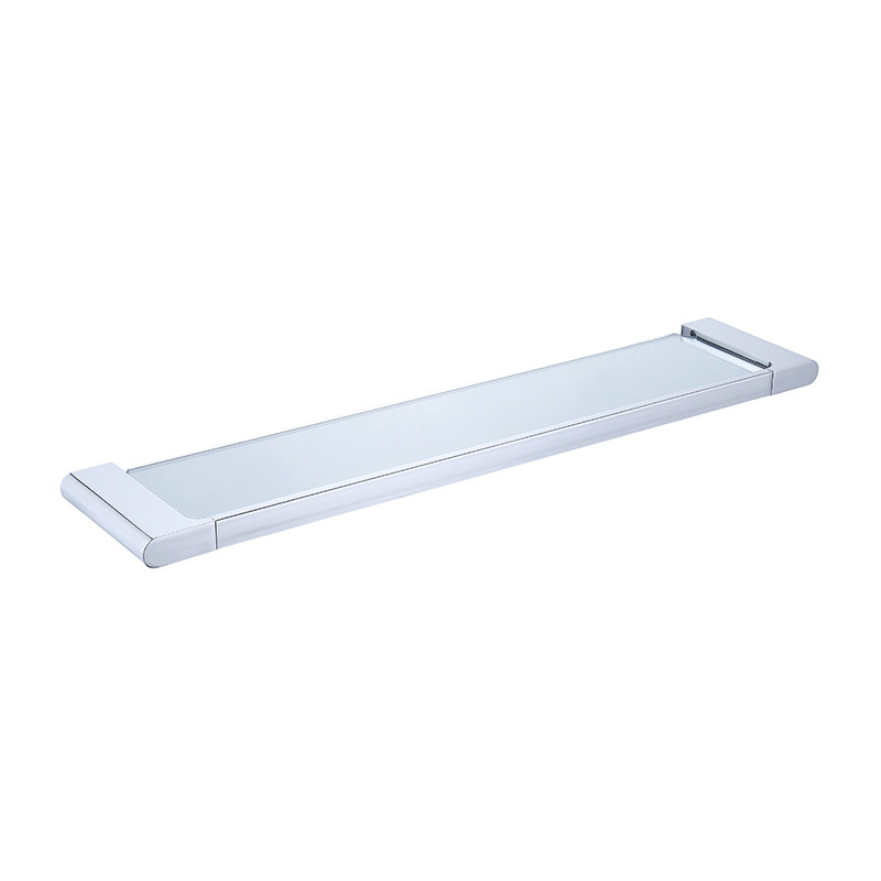 Glass Shelf For Bathroom Accessories Wall Mounted Bath Towel Shelf （Matte Black）