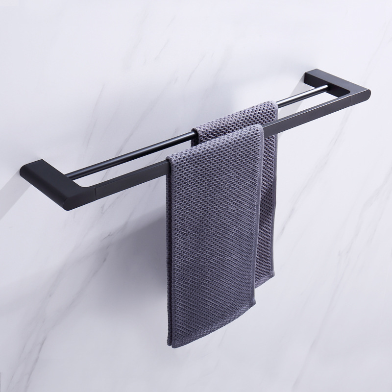 Towel Rail Towel Bar Bathroom Hardware Towel Rack Bar Double Bar（Brushed Gold）