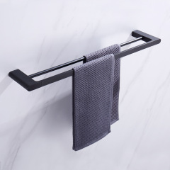 Towel Rail Towel Bar Bathroom Hardware Towel Rack Bar Double Bar（Brushed Gold）