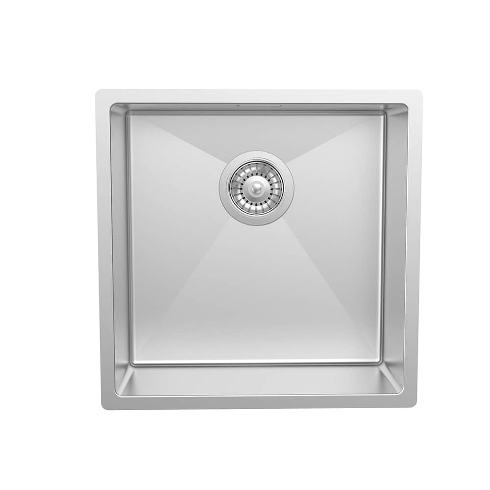 Kitchen single bowl sink with overflow hole