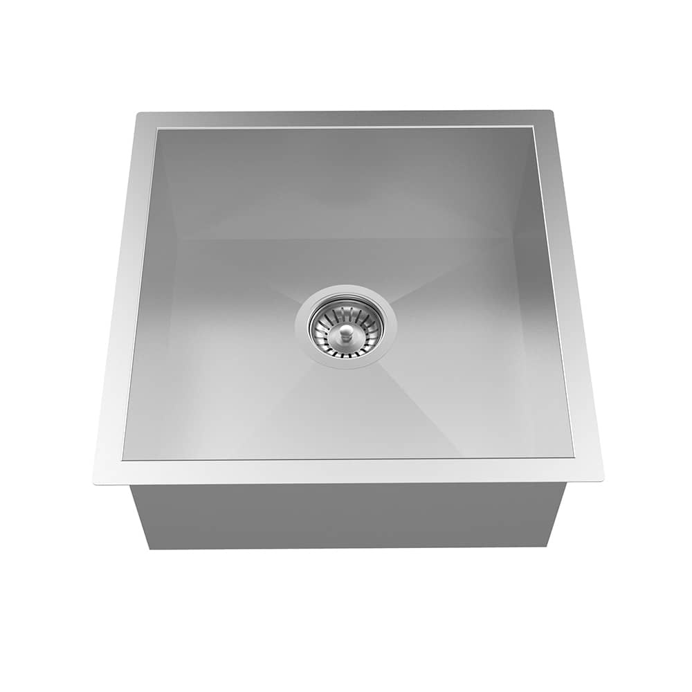 Kitchen single bowl sink without overflow hole