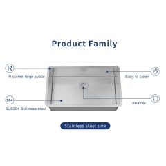 Kitchen double bowl sink with overflow hole