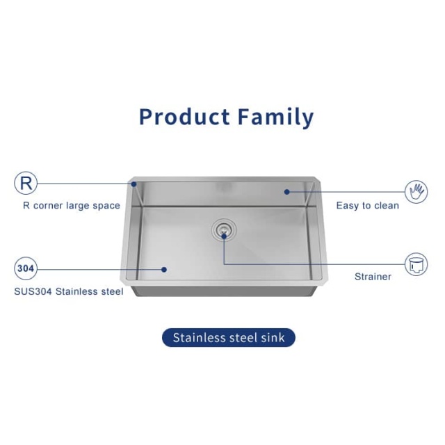 Kitchen double bowl sink with overflow hole