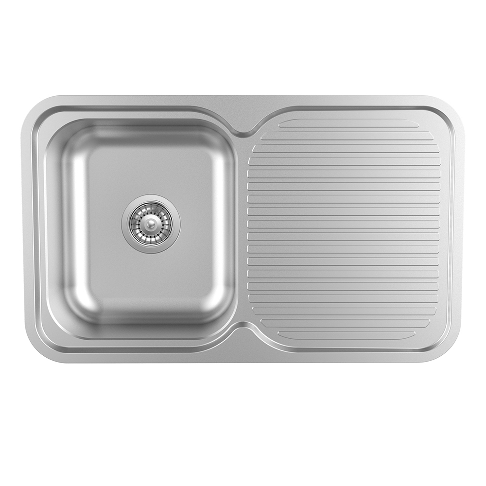 Kitchen Single Bowl Sink With Drainboard