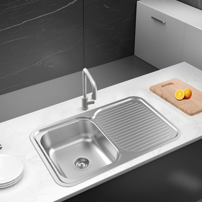 Kitchen Single Bowl Sink With Drainboard