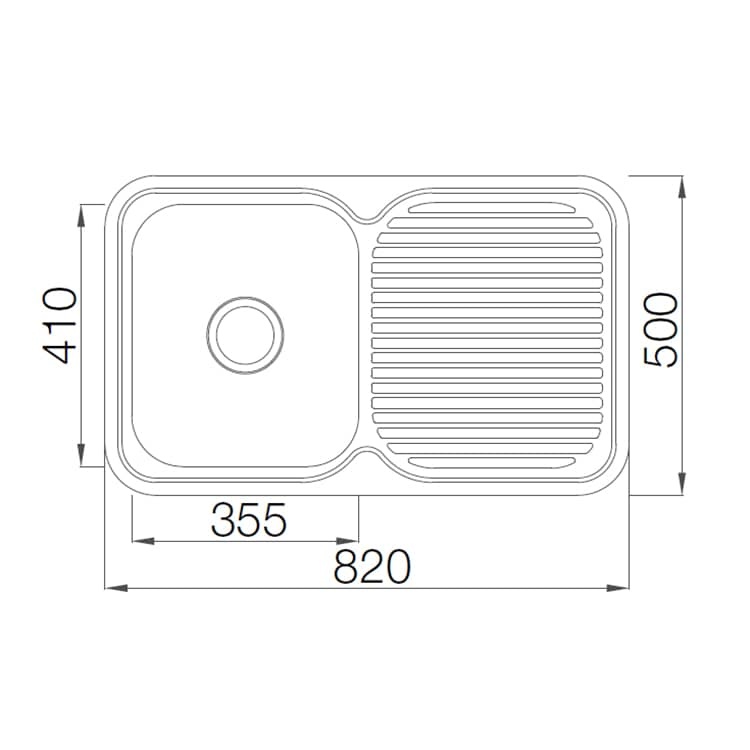 Kitchen Single Bowl Sink With Drainboard