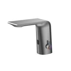 Touch less sensor smart hot and cold water lavatory wash basin faucet mixer tap（PVD Gold）